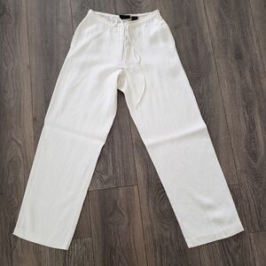 Express 100% Linen Wide Leg Pants Women's Size 1-2. Small Cream